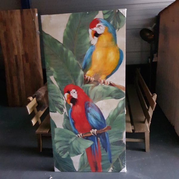 Papegaaien schilderij olieverf - Pilota Stoer Wonen